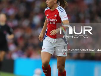 Katie McCabe participates in the Barclays FA Women's Super League match between Arsenal and Everton at the Emirates Stadium in London, Engla...