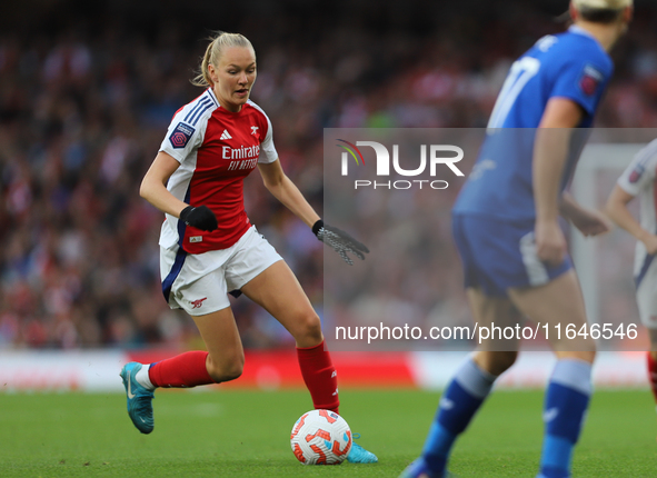 Frida Maanum participates in the Barclays FA Women's Super League match between Arsenal and Everton at the Emirates Stadium in London, Engla...