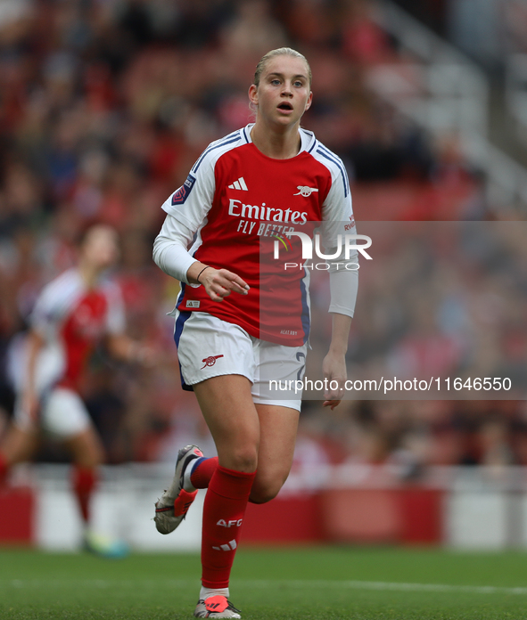 Alessia Russo participates in the Barclays FA Women's Super League match between Arsenal and Everton at the Emirates Stadium in London, Engl...