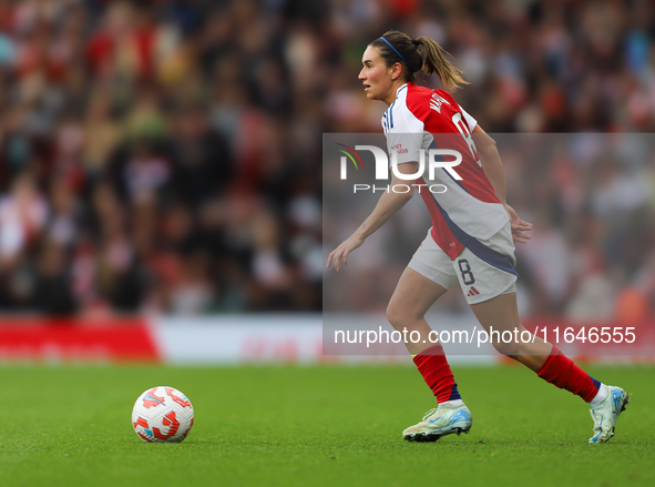 Mariona Caldentey of Arsenal participates in the Barclays FA Women's Super League match between Arsenal and Everton at the Emirates Stadium...