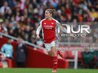 Arsenal Captain Kim Little participates in the Barclays FA Women's Super League match between Arsenal and Everton at the Emirates Stadium in...