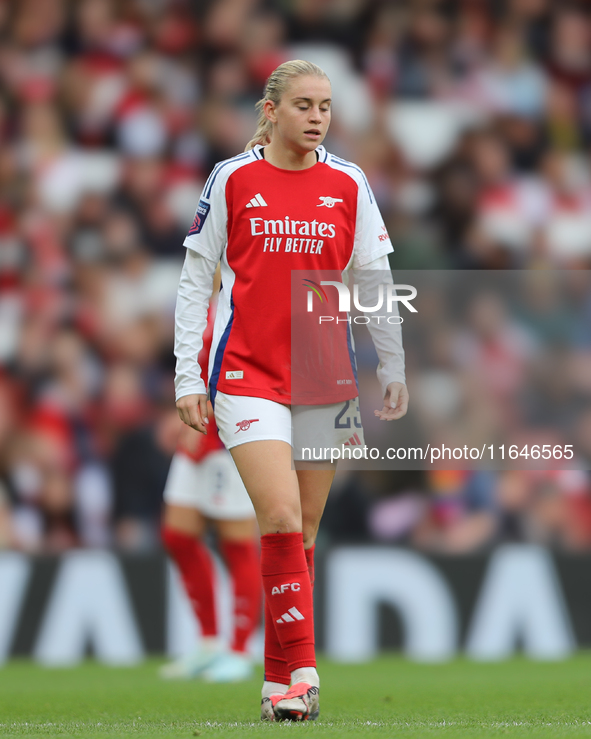 Arsenal player Alessia Russo appears deflated after the Barclays FA Women's Super League match between Arsenal and Everton at the Emirates S...