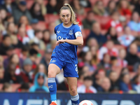 Everton's Captain Megan Finnigan participates in the Barclays FA Women's Super League match between Arsenal and Everton at the Emirates Stad...