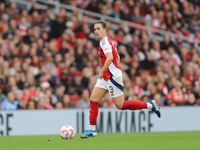 Arsenal's Lotte Wubben Moy participates in the Barclays FA Women's Super League match between Arsenal and Everton at the Emirates Stadium in...