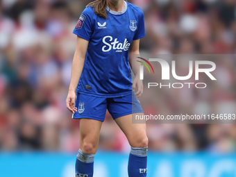 Clare Wheeler of Everton participates in the Barclays FA Women's Super League match between Arsenal and Everton at the Emirates Stadium in L...