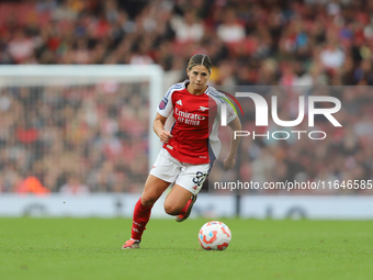 Kyra Cooney Cross of Arsenal participates in the Barclays FA Women's Super League match between Arsenal and Everton at the Emirates Stadium...