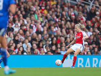 Leah Williamson of Arsenal participates in the Barclays FA Women's Super League match between Arsenal and Everton at the Emirates Stadium in...