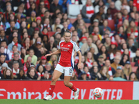 Arsenal's Caitlin Foord participates in the Barclays FA Women's Super League match between Arsenal and Everton at the Emirates Stadium in Lo...