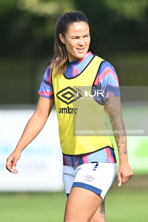 Natasha Thomas (7 Ipswich) warms up during the FA Women's Premier League Premier Division match between Ipswich Town Women and Watford Women...