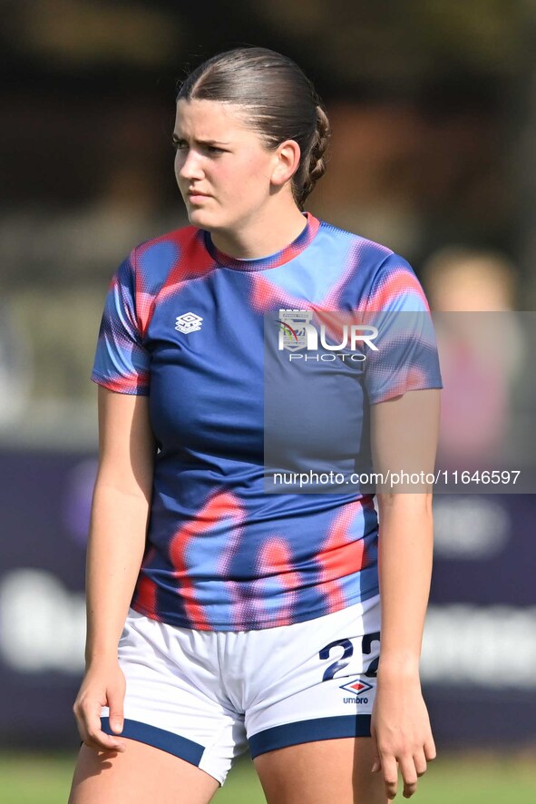 Evie Williams, 22, from Ipswich, warms up during the FA Women's Premier League Premier Division match between Ipswich Town Women and Watford...