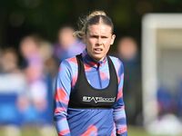 Grace Garrad, 5, from Ipswich, warms up during the FA Women's Premier League Premier Division match between Ipswich Town Women and Watford W...