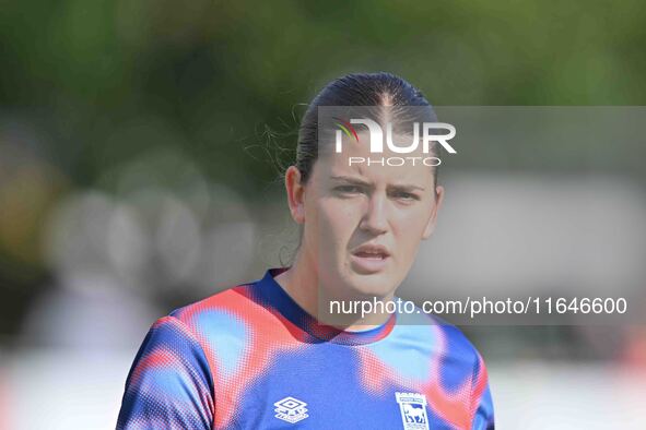 Evie Williams, 22, from Ipswich, warms up during the FA Women's Premier League Premier Division match between Ipswich Town Women and Watford...