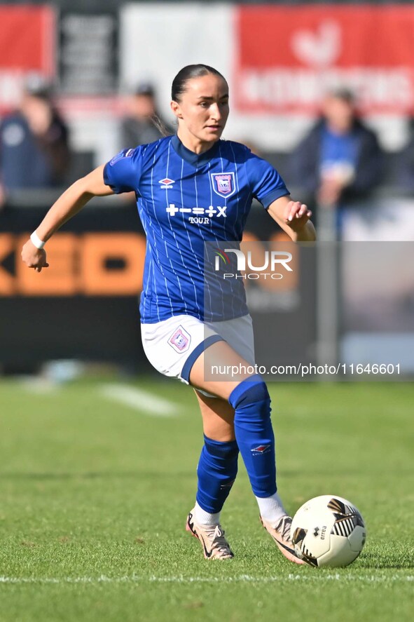 Sophie Peskett, 17, from Ipswich, controls the ball during the FA Women's Premier League Premier Division match between Ipswich Town Women a...