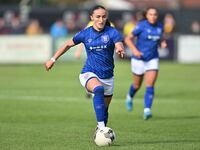 Sophie Peskett, 17, from Ipswich, controls the ball during the FA Women's Premier League Premier Division match between Ipswich Town Women a...