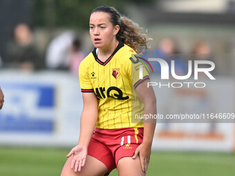 Elkie Bowyer (11 Watford) gestures during the FA Women's Premier League Premier Division match between Ipswich Town Women and Watford Women...