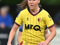 Ellie Head, 12, from Watford, participates in the FA Women's Premier League Premier Division match between Ipswich Town Women and Watford Wo...