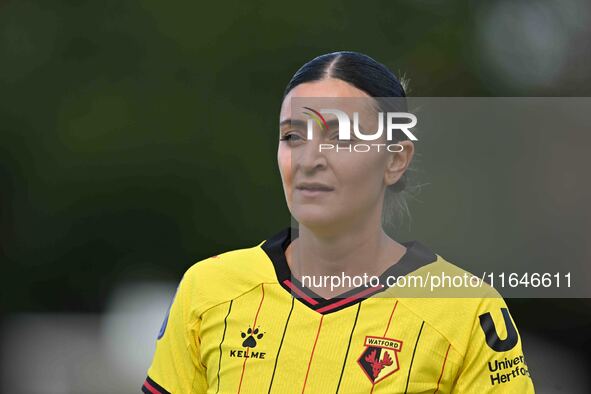 Andria Georgiou, 15, from Watford, looks on during the FA Women's Premier League Premier Division match between Ipswich Town Women and Watfo...