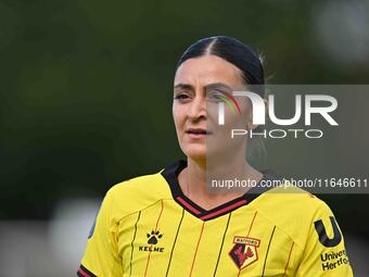 Andria Georgiou, 15, from Watford, looks on during the FA Women's Premier League Premier Division match between Ipswich Town Women and Watfo...