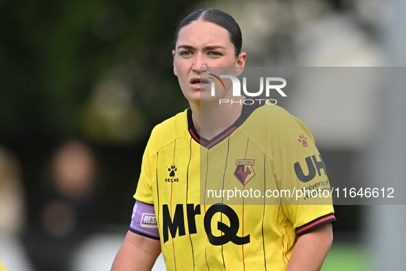 Megan Chandler, 17, from Watford, looks on during the FA Women's Premier League Premier Division match between Ipswich Town Women and Watfor...