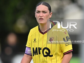 Megan Chandler, 17, from Watford, looks on during the FA Women's Premier League Premier Division match between Ipswich Town Women and Watfor...