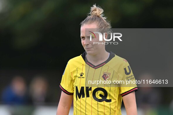 Anne Meiwald (5 Watford) looks on during the FA Women's Premier League Premier Division between Ipswich Town Women and Watford Women at Dell...