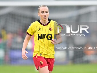 Sophie Mclean (6 Watford) is in action during the FA Women's Premier League Premier Division between Ipswich Town Women and Watford Women at...