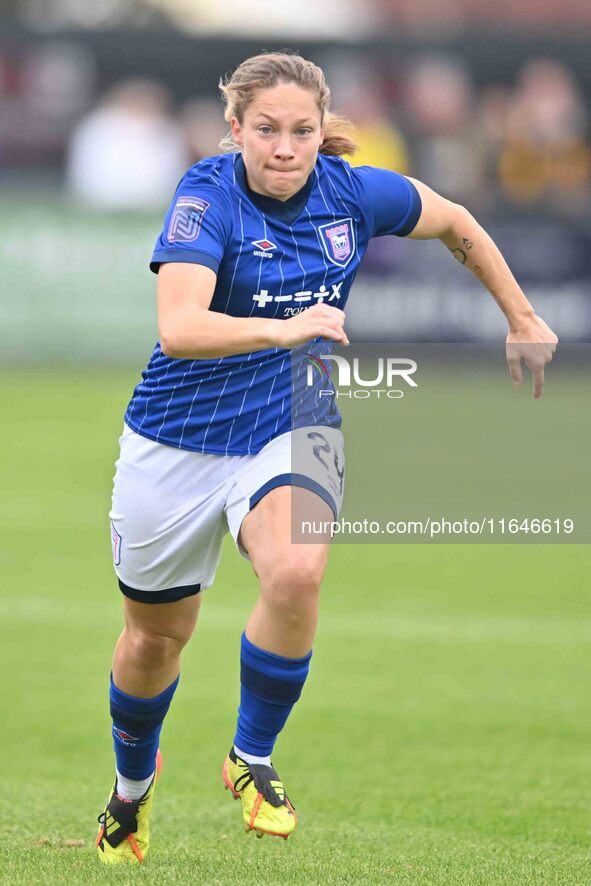 Angela Addison, 24, from Ipswich, goes forward during the FA Women's Premier League Premier Division match between Ipswich Town Women and Wa...