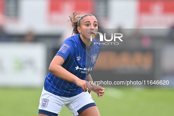 Charlotte Fleming, 4, from Ipswich, looks on during the FA Women's Premier League Premier Division between Ipswich Town Women and Watford Wo...