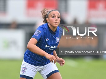 Charlotte Fleming, 4, from Ipswich, looks on during the FA Women's Premier League Premier Division between Ipswich Town Women and Watford Wo...