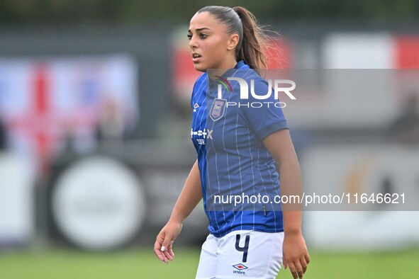 Charlotte Fleming (4 Ipswich) is in action during the FA Women's Premier League Premier Division between Ipswich Town Women and Watford Wome...