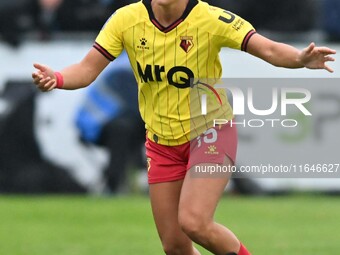 Andria Georgiou, 15, from Watford, controls the ball during the FA Women's Premier League Premier Division match between Ipswich Town Women...