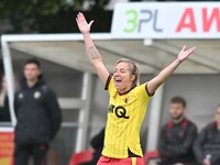 Gemma Davison (7 Watford) gestures during the FA Women's Premier League Premier Division between Ipswich Town Women and Watford Women at Del...