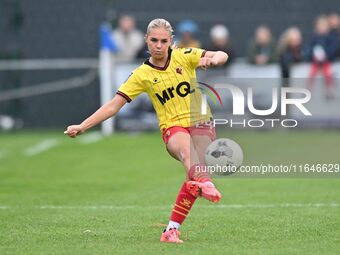 Jessie Gale, 24, from Watford, passes the ball during the FA Women's Premier League Premier Division match between Ipswich Town Women and Wa...