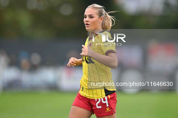 Jessie Gale, 24, from Watford, is in action during the FA Women's Premier League Premier Division match between Ipswich Town Women and Watfo...