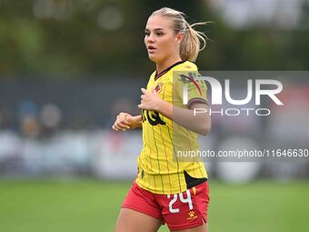 Jessie Gale, 24, from Watford, is in action during the FA Women's Premier League Premier Division match between Ipswich Town Women and Watfo...