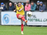 Coral Jade Haines, 23, from Watford, shoots during the FA Women's Premier League Premier Division match between Ipswich Town Women and Watfo...