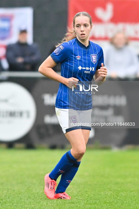 Lucy O'Brien, 11, from Ipswich, goes forward during the FA Women's Premier League Premier Division match between Ipswich Town Women and Watf...