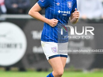 Lucy O'Brien, 11, from Ipswich, goes forward during the FA Women's Premier League Premier Division match between Ipswich Town Women and Watf...