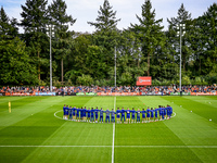 A minute of silence takes place before the training for Johan Neeskens during the match training and press conference for the Netherlands on...