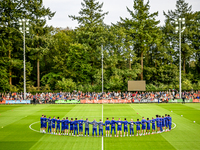 A minute of silence takes place before the training for Johan Neeskens during the match training and press conference for the Netherlands on...