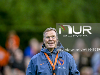 Netherlands trainer coach Ronald Koeman participates in the match training and press conference for the Netherlands on October 7, 2024, at t...