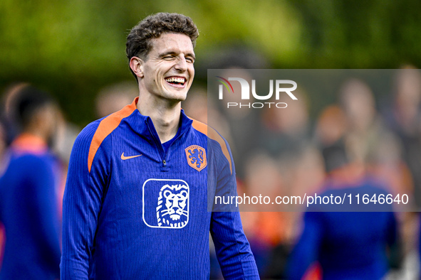 Netherlands player Guus Til participates in the training and press conference for the Netherlands Nations League season 2024-2025 at the KNV...