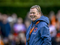 Netherlands trainer coach Ronald Koeman participates in the match training and press conference for the Netherlands on October 7, 2024, at t...