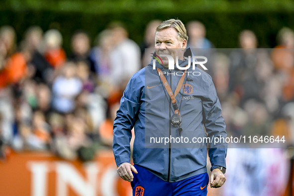 Netherlands trainer coach Ronald Koeman participates in the match training and press conference for the Netherlands on October 7, 2024, at t...