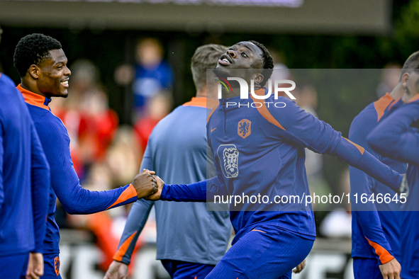 Netherlands player Denzel Dumfries participates during the training and press conference for the Netherlands Nations League season 2024-2025...