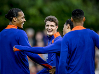 Netherlands players Virgil van Dijk and Guus Til participate in the training and press conference for the Netherlands Nations League season...