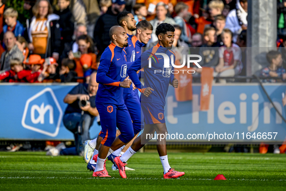 Netherlands players Donyell Malen and Ian Maatsen participate in the training and press conference for the Netherlands Nations League season...