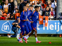 Netherlands players Donyell Malen and Ian Maatsen participate in the training and press conference for the Netherlands Nations League season...