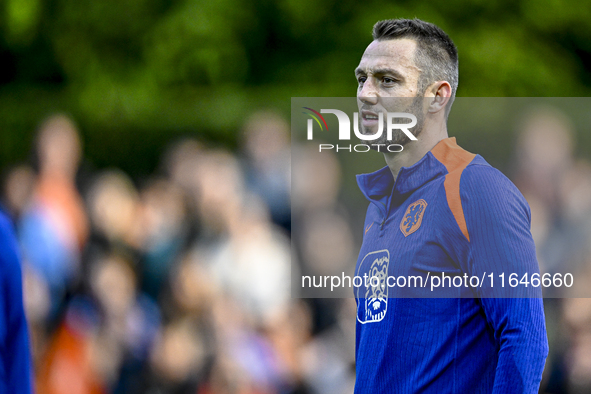 Netherlands player Stefan de Vrij participates in the training and press conference for the Netherlands Nations League season 2024-2025 at t...