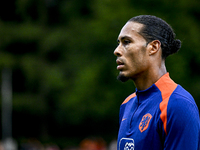 Netherlands player Virgil van Dijk participates in the training and press conference for the Netherlands Nations League season 2024-2025 at...